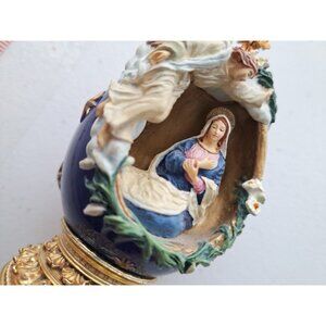 VTG 1990 House Of Faberge Egg THE ANNUNCIATION Mary Lady Day Numbered 5" Tall